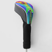 Personalisiert Neon Guitar Psychedelic Vintag Golf Headcover (angewinkelt)