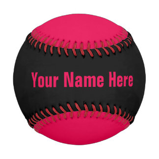 Personalisiert Neon Pink und Black Baseball