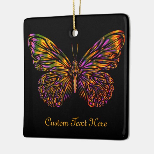 Personalisiert Neon Rainbow Butterfly Keramikornament (Links)