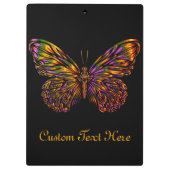 Personalisiert Neon Rainbow Butterfly Klemmbrett (Rückseite)
