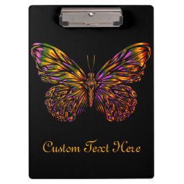 Personalisiert Neon Rainbow Butterfly Klemmbrett