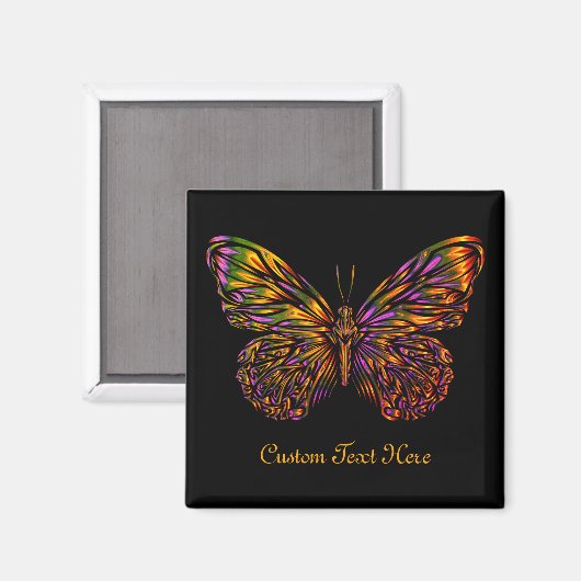 Personalisiert Neon Rainbow Butterfly Magnet (Vorderseite/Rückseite)