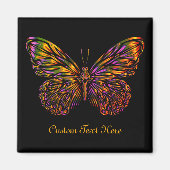Personalisiert Neon Rainbow Butterfly Magnet (Vorne)