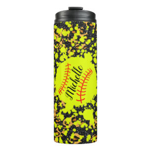Personalisiert Neon Softball Thermal Tumbler Thermosbecher