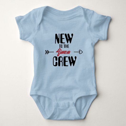 Personalisiert Neu an der Crew Baby Strampler (Vorderseite)