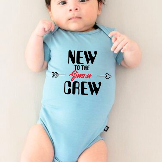 Personalisiert Neu an der Crew Baby Strampler