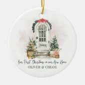 Personalisiert Neue Zuhause Erste Weihnachtsfarbe Keramik Ornament (Vorne)