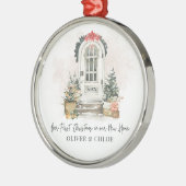 Personalisiert Neue Zuhause Erste Weihnachtsfarbe Ornament Aus Metall (Links)