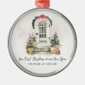 Personalisiert Neue Zuhause Erste Weihnachtsfarbe Ornament Aus Metall (Vorne)