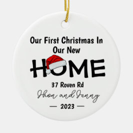 Personalisiert Neue Zuhause Weihnachtsmannmütze We Keramik Ornament