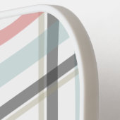 Personalisiert neutrales Kariert (Roter Streifen) Pickleball Schläger (Linke Seite)