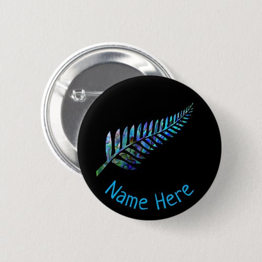 PERSONALISIERT NEUZEALAND FERN PAUA BUTTON (Vorne & Hinten)