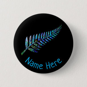 PERSONALISIERT NEUZEALAND FERN PAUA BUTTON