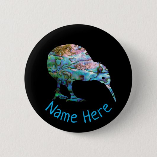 PERSONALISIERT NEW ZEALAND KIWI PAUA BUTTON (Vorderseite)