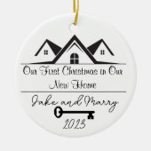 Personalisiert New Zuhause Weihnachts-Ornament Keramik Ornament (Vorne)