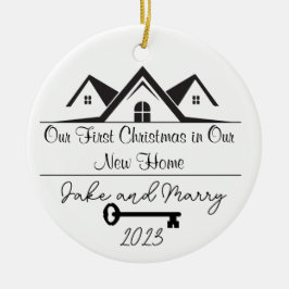 Personalisiert New Zuhause Weihnachts-Ornament Keramik Ornament