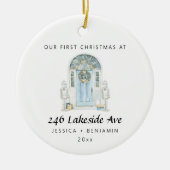 Personalisiert New Zuhause Weihnachts-Ornament Keramik Ornament (Vorne)