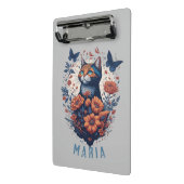 Personalisiert Nice Kitten Floral Cat Mini Klemmbrett (Gewinkelt2)