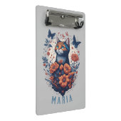 Personalisiert Nice Kitten Floral Cat Mini Klemmbrett (Schrägansicht)