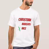 Personalisiert Nice oder Nice Christmas Novelty T-Shirt (Vorderseite)