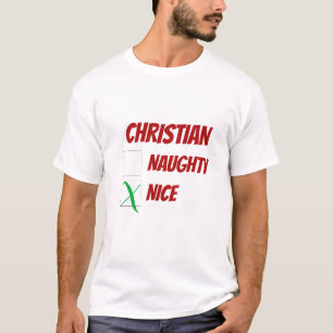 Personalisiert Nice oder Nice Christmas Novelty T-Shirt