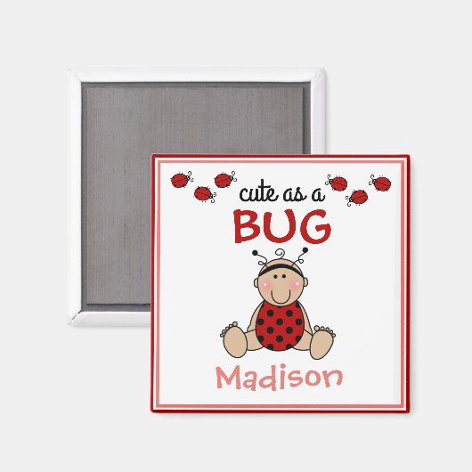 Personalisiert Niedlich als Bug-Ladybug Magnet (Vorderseite/Rückseite)