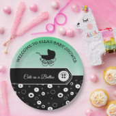 Personalisiert Niedlich als Button Baby Dusche Pappteller (Party)
