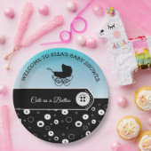 Personalisiert Niedlich als Button Baby Dusche Pappteller (Party)