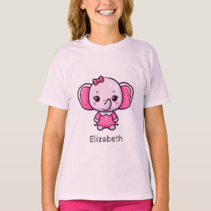 Personalisiert Niedlich Baby Pink Elephant T - S T-Shirt