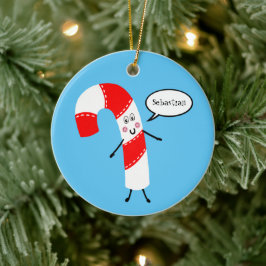 Personalisiert Niedlich Candy Cane Keramik Ornament