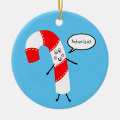 Personalisiert Niedlich Candy Cane Keramik Ornament (Vorne)