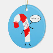 Personalisiert Niedlich Candy Cane Keramik Ornament (Links)