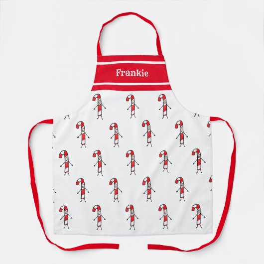 Personalisiert Niedlich Candy Cane Schürze (Vorderseite)