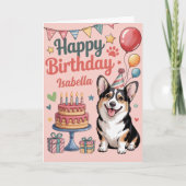 Personalisiert Niedlich Corgi Geburtstag Karte (Vorderseite)