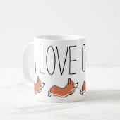 Personalisiert Niedlich Corgi Simple White Kaffeetasse (Vorderseite Links)