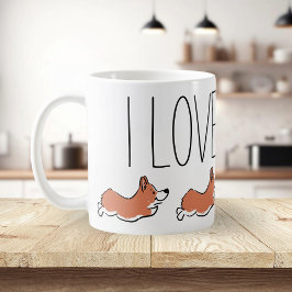 Personalisiert Niedlich Corgi Simple White Kaffeetasse