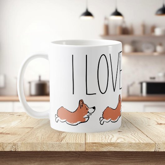 Personalisiert Niedlich Corgi Simple White Kaffeetasse