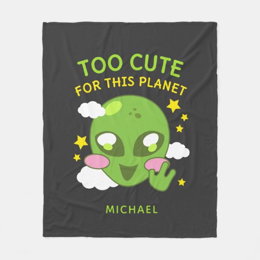 Personalisiert Niedlich für diese Alien des Planet Fleecedecke (Vorderseite)