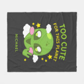 Personalisiert Niedlich für diese Alien des Planet Fleecedecke (Vorderseite (Horizontal))