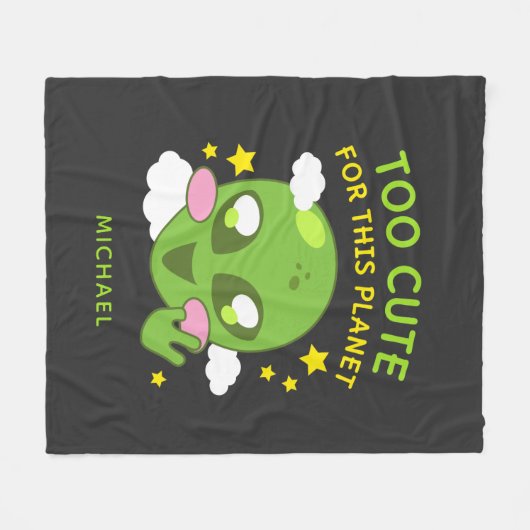 Personalisiert Niedlich für diese Alien des Planet Fleecedecke (Vorderseite (Horizontal))