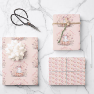 Personalisiert Niedlich Ghost Birthday Geschenkpapier Set