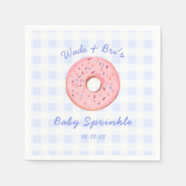 Personalisiert Niedlich Gingham Donut Baby Sprinkl Serviette