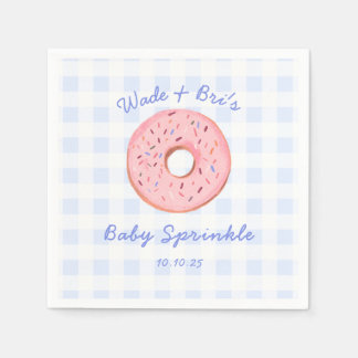 Personalisiert Niedlich Gingham Donut Baby Sprinkl Serviette