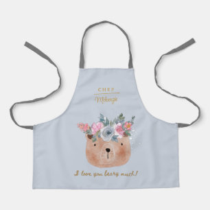 Personalisiert Niedlich I Liebe Beary Schürze