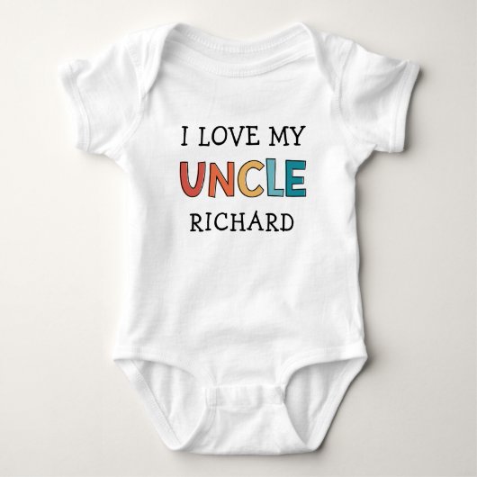 Personalisiert Niedlich I Liebe Mein Onkel Bester Baby Strampler (Vorderseite)