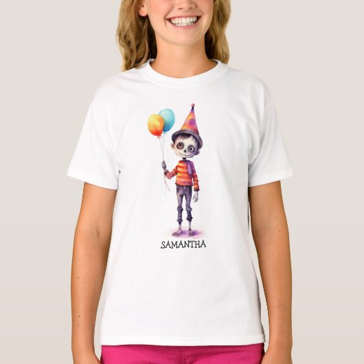 Personalisiert Niedlich Kid Zombie Halloween T-Shirt (Vorderseite)