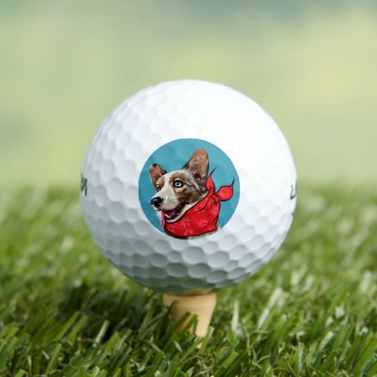 Personalisiert Niedlich Pembroke Welsh Corgi Golfball (Insitu T-Shirt)