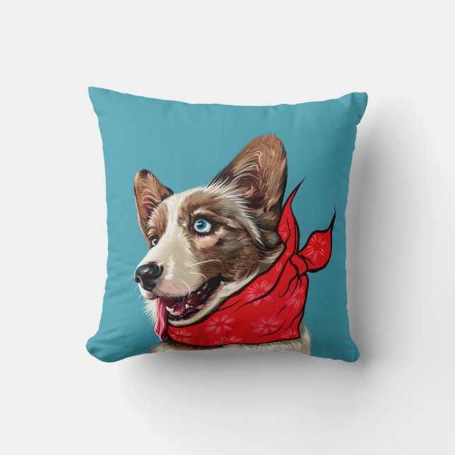 Personalisiert Niedlich Pembroke Welsh Corgi Kissen (Vorderseite)