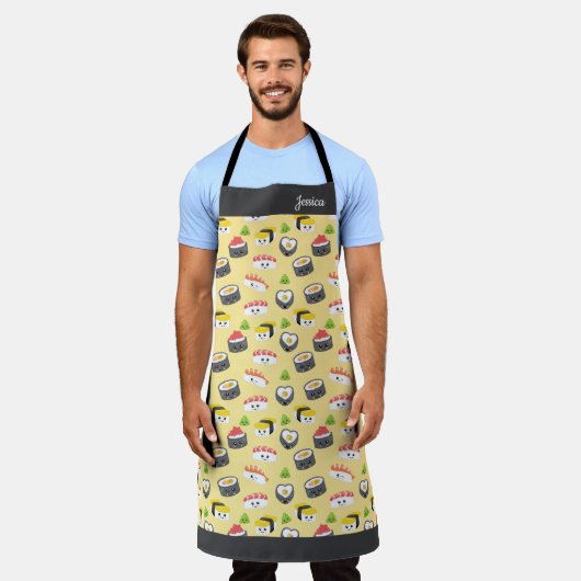 Personalisiert Niedlich Sushi Kawaii Schürze (Getragen)