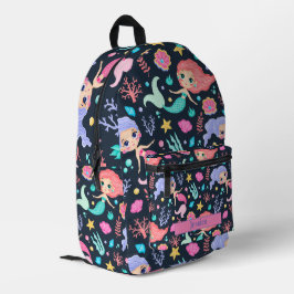 Personalisiert Niedlich Trendy Mermaid Bedruckter Rucksack